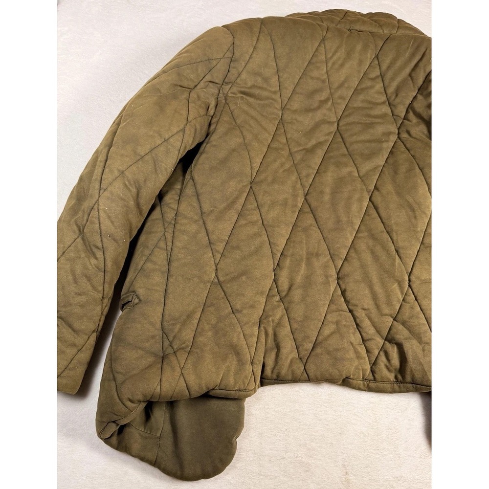 Free People Quilted Puffer Jacket Olive Green Double Breasted Oversized XS - Picture 6 of 15
